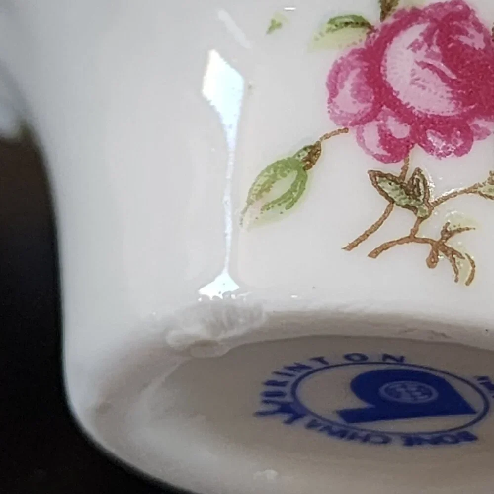 Courting Couple SALT Handled MINI Basket Vintage BRINTON Bone China Gold Accent